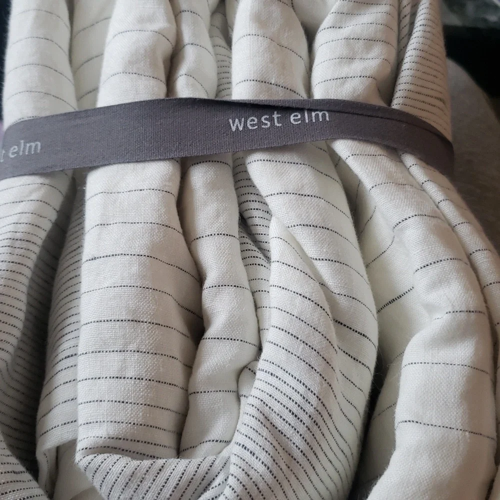 ❤️BUY 2 GET 1 FREE  West Elm European Flax Linen Graduated Stripe Duvet Covet